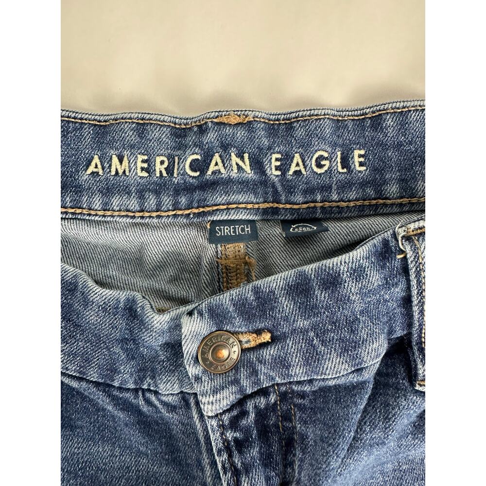 American Eagle Size 16 Short Curvy Straight Jeans Medium Wash Stretch 34x27 - Picture 5 of 9